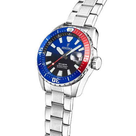 OROLOGIO FESTINA THE ORIGINALS F20669/4 AZZURO CINGHIA ACCIAIO INOSSIDABILE 316L, UOMO