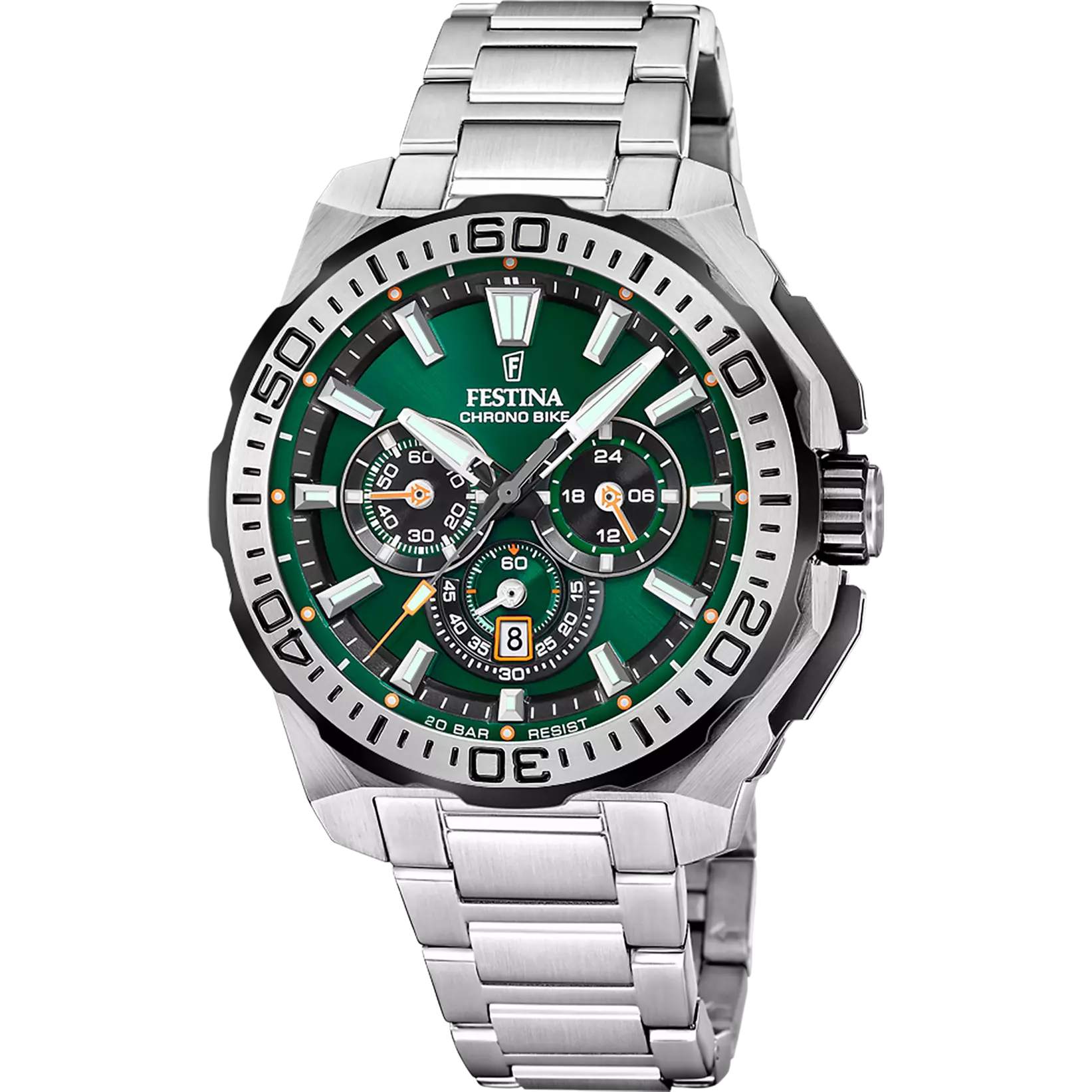 FESTINA - OROLOGIO DA UOMO CHRONO BIKE F20724/3 VERDE CINTURINO IN ACCIAIO