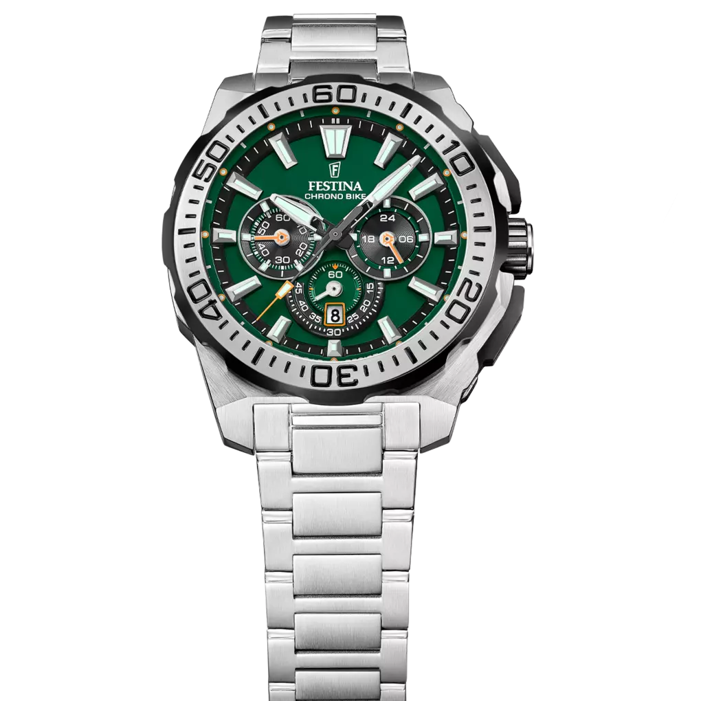 FESTINA - OROLOGIO DA UOMO CHRONO BIKE F20724/3 VERDE CINTURINO IN ACCIAIO