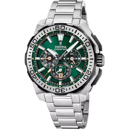 FESTINA - OROLOGIO DA UOMO CHRONO BIKE F20724/3 VERDE CINTURINO IN ACCIAIO