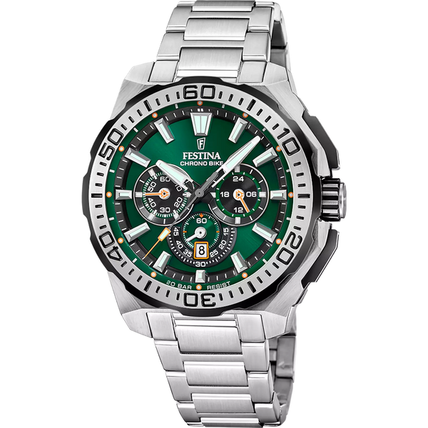 FESTINA - OROLOGIO DA UOMO CHRONO BIKE F20724/3 VERDE CINTURINO IN ACCIAIO