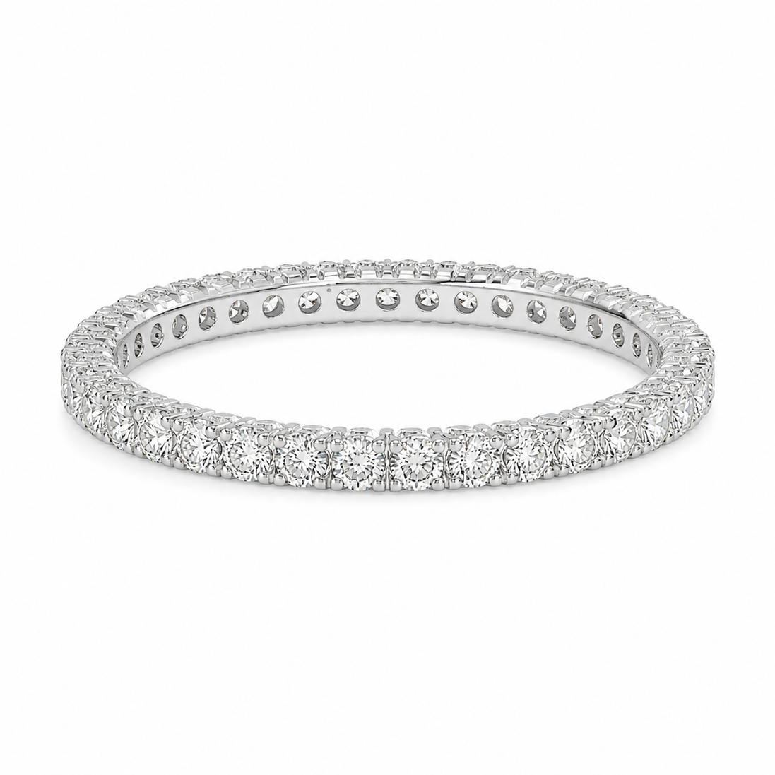 Fico Gioielli - Anello Eternity Full Pavé – Oro Bianco 18 KT con Diamanti Naturali G VS – 0,99 CT
