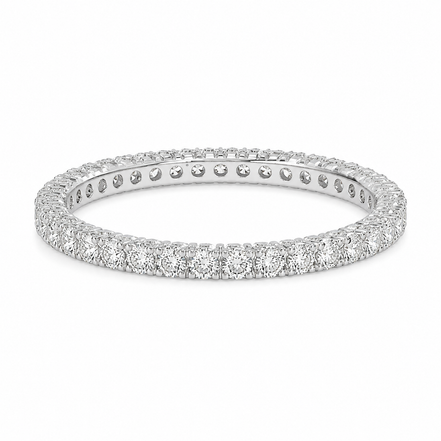 Fico Gioielli - Anello Eternity Full Pavé – Oro Bianco 18 KT con Diamanti Naturali G VS – 0,99 CT
