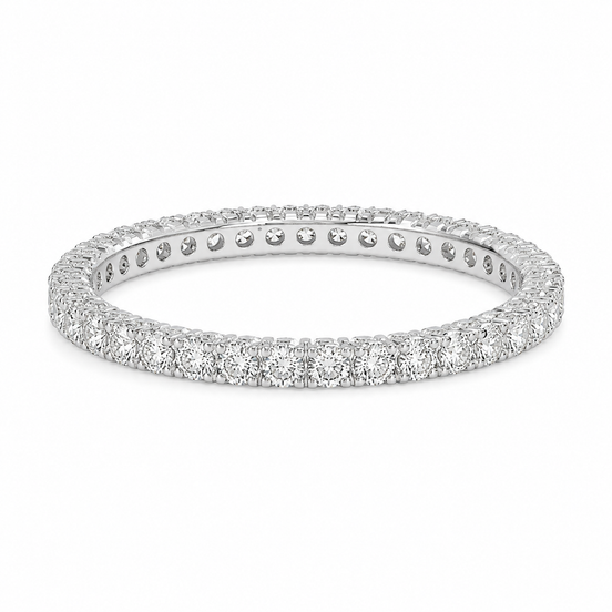 Fico Gioielli - Anello Eternity Full Pavé – Oro Bianco 18 KT con Diamanti Naturali G VS – 0,99 CT