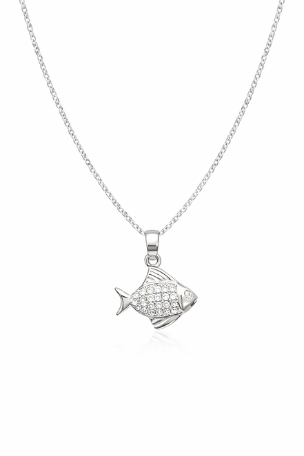 fico gioielli - Collana Pesciolino con Zirconi in Argento