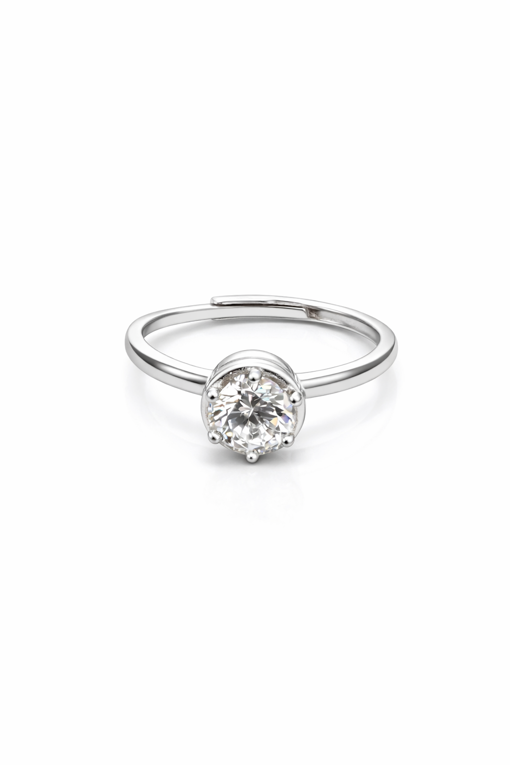 fico gioielli - Anello Solitario con Zircone in Argento 925