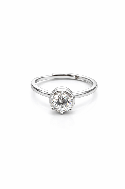 fico gioielli - Anello Solitario con Zircone in Argento 925