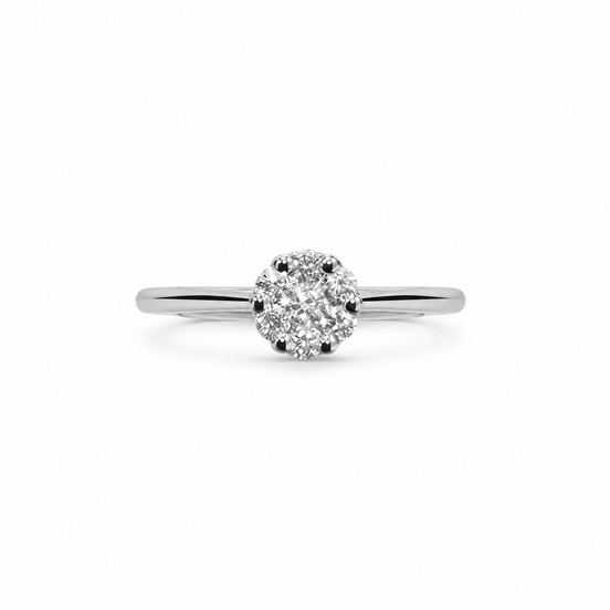 Fico Gioielli - Anello Fiore di Luce in Oro Bianco 18 kt con Diamanti