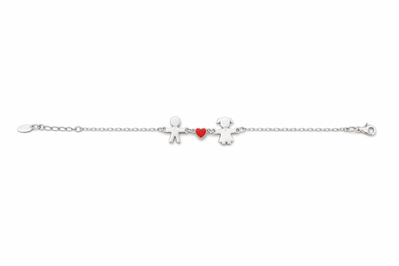 fico gioielli - Bracciale Bimbo e Bimba con Cuore in Argento 925