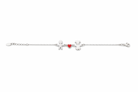 fico gioielli - Bracciale Bimbo e Bimba con Cuore in Argento 925