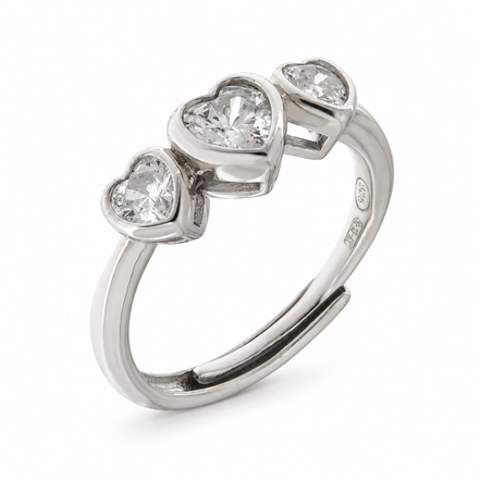 Bysimon - Anello in Argento 925 tris di cuori