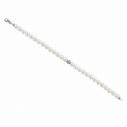 Kioto - Bracciale Donna Con Perle E Sfere Sfaccettate In Oro Bianco 18 Kt