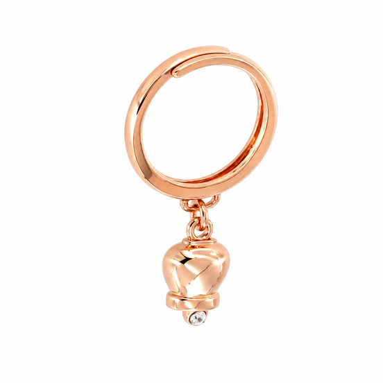 Amo capri - Anello in Metallo con campanella portafortuna pendente, impreziosita da punto luce