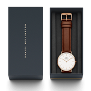 Daniel Wellington Classic St Mawes orologio uomo bianco/marrone 40mm DW00100006