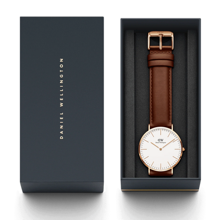 Daniel Wellington Classic St Mawes orologio uomo bianco/marrone 40mm DW00100006