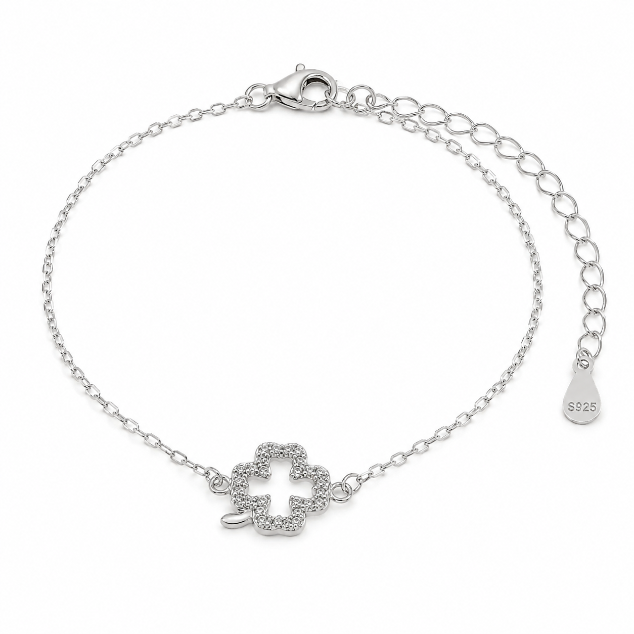 BYSIMON - Bracciale in Argento 925 con quadrifoglio