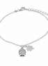 BYSIMON - Bracciale in Argento 925 campanella portafortuna impreziosito da zirconi bianchi e quadrifoglio