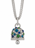 Amo Capri - Collana in Acciaio campana pendente con cristalli bianchi e blu