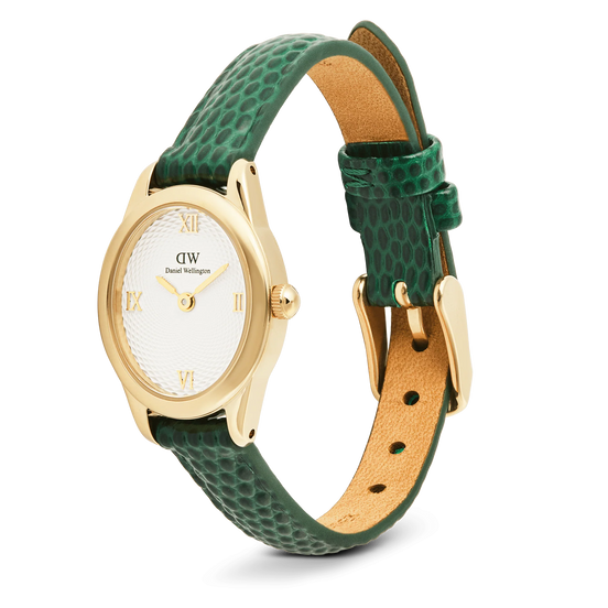 Daniel Wellington - Ophelia Mini Green Lizard White Guilloché Gold