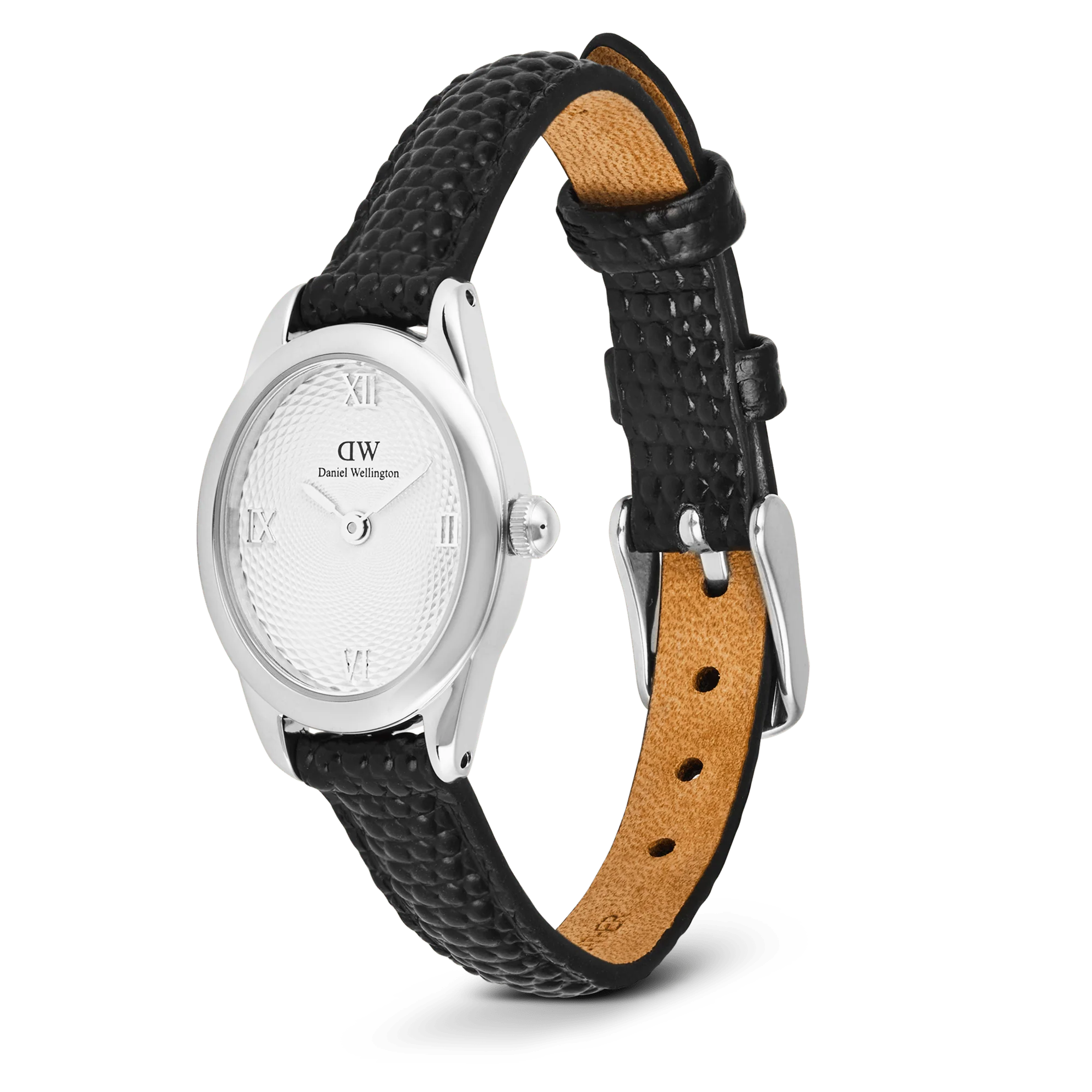 Daniel Wellington - Ophelia Mini Black Lizard White Guilloché Silver