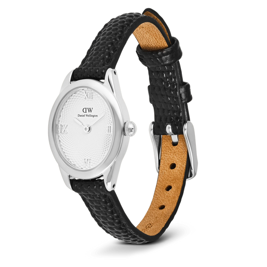 Daniel Wellington - Ophelia Mini Black Lizard White Guilloché Silver