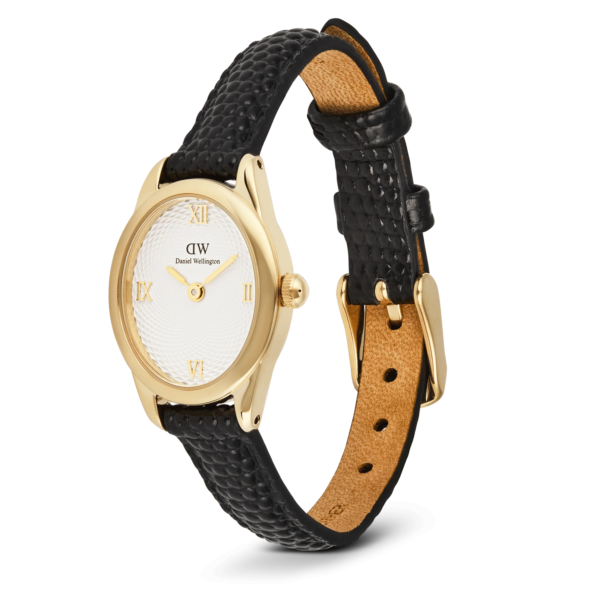 Daniel Wellington - Ophelia Mini Black Lizard White Guilloché Gold
