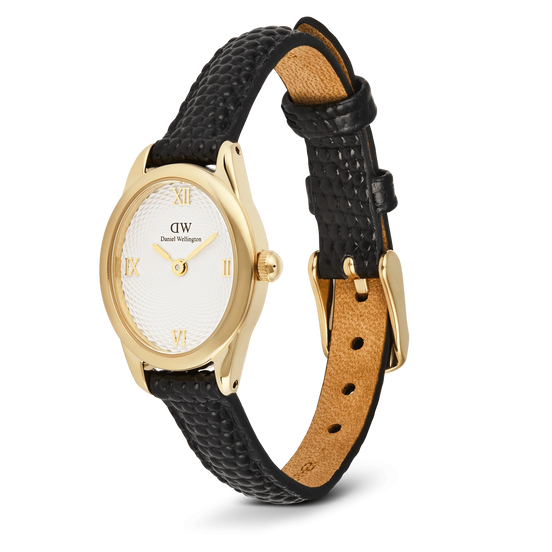 Daniel Wellington - Ophelia Mini Black Lizard White Guilloché Gold