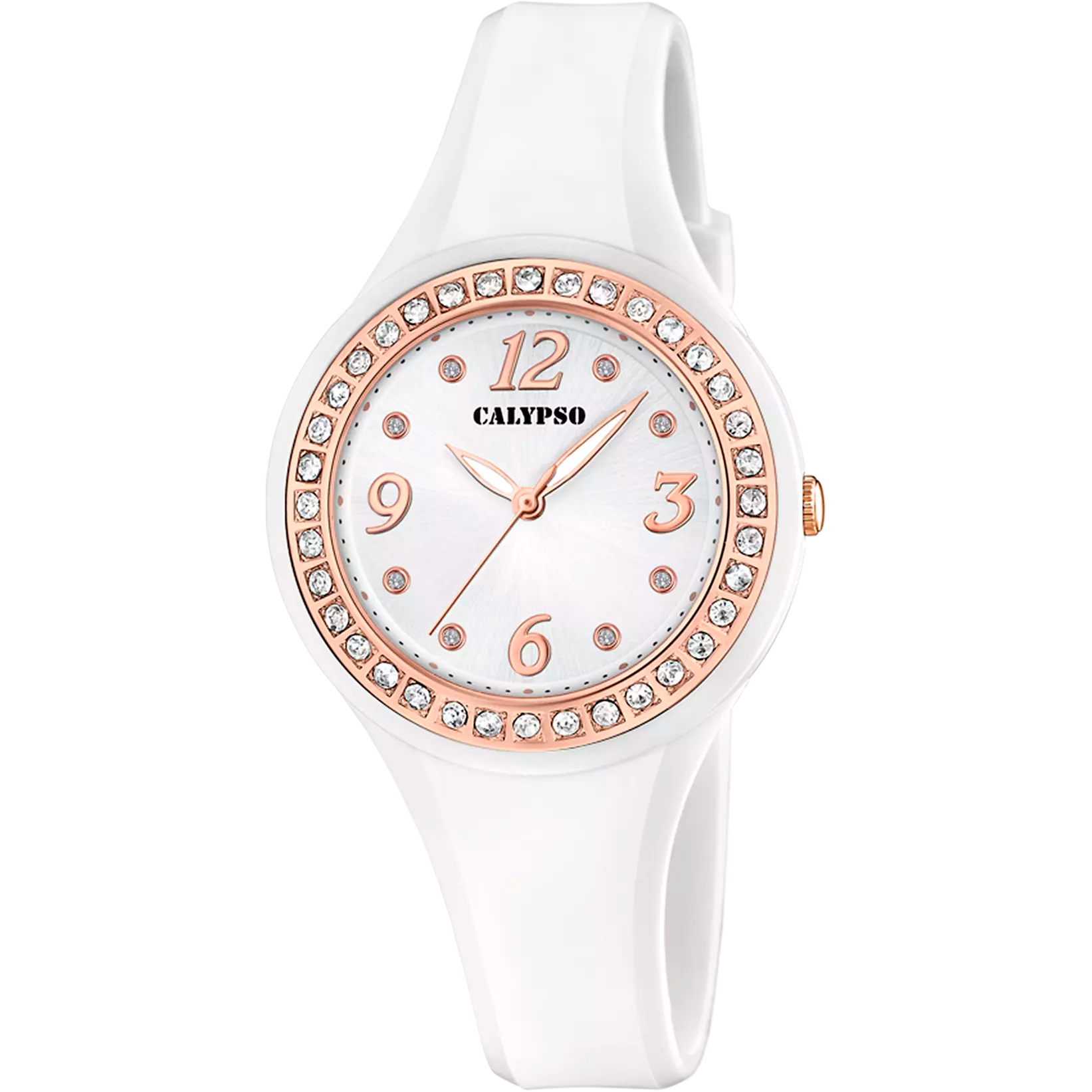 CALYPSO - OROLOGIO TRENDY K5567/B BIANCO CINTURINO GOMMA, DONNA