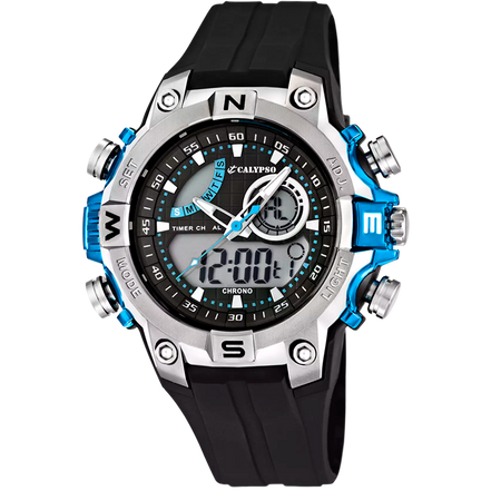 CALYPSO - OROLOGIO  X-TREM K5586/2 CINTURINO IN GOMMA NERA, UOMO
