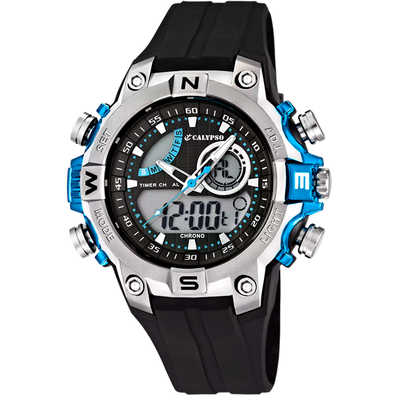 CALYPSO - OROLOGIO  X-TREM K5586/2 CINTURINO IN GOMMA NERA, UOMO