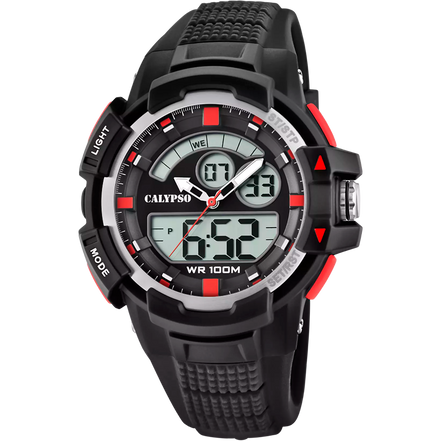CALYPSO - OROLOGIO  UOMO K5767/3 CASSA IN GOMMA MULTICINTURINO NERO