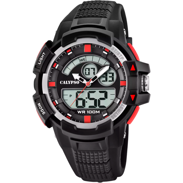 CALYPSO - OROLOGIO  UOMO K5767/3 CASSA IN GOMMA MULTICINTURINO NERO