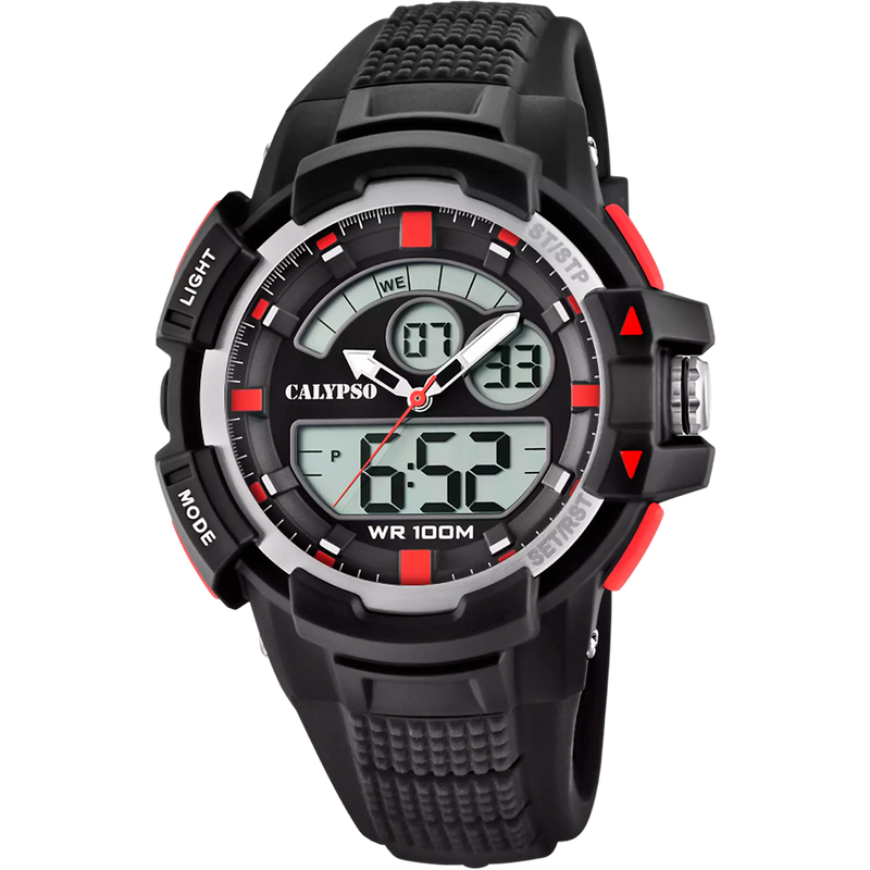 CALYPSO - OROLOGIO  UOMO K5767/3 CASSA IN GOMMA MULTICINTURINO NERO