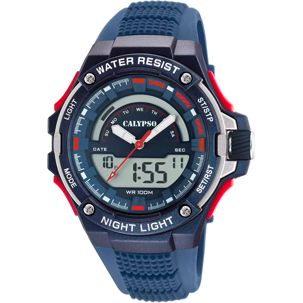 CALYPSO - OROLOGIO DA UOMO K5768/3 CINTURINO MULTI CASSA IN GOMMA BL