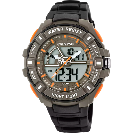 CALYPSO - OROLOGIO  FLASH TIME K5769/1 CINTURINO IN GOMMA GRIGIO UOMO