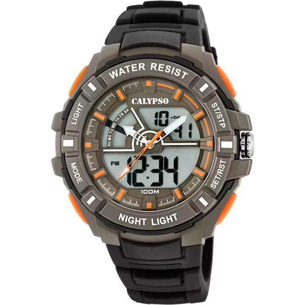 CALYPSO - OROLOGIO  FLASH TIME K5769/1 CINTURINO IN GOMMA GRIGIO UOMO