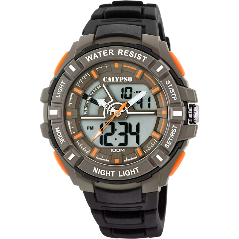 CALYPSO - OROLOGIO  FLASH TIME K5769/1 CINTURINO IN GOMMA GRIGIO UOMO