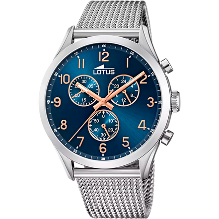 OROLOGIO LOTUS MINIMALIST 18637/3 AZZURO BRACCIALE IN ACIAIO, UOMO