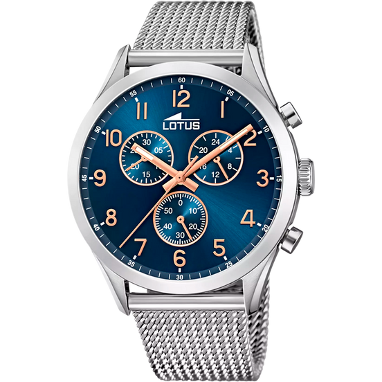 OROLOGIO LOTUS MINIMALIST 18637/3 AZZURO BRACCIALE IN ACIAIO, UOMO