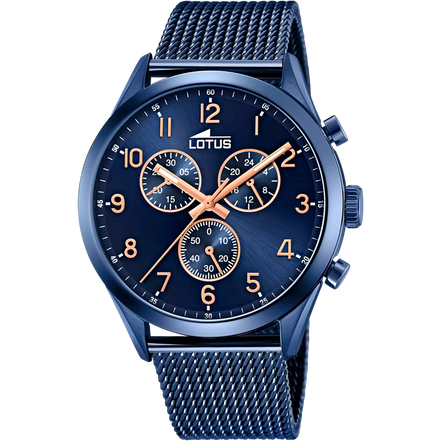 Lotus Minimalist orologio 43mm uomo azzurro bracciale in acciaio 18638/1