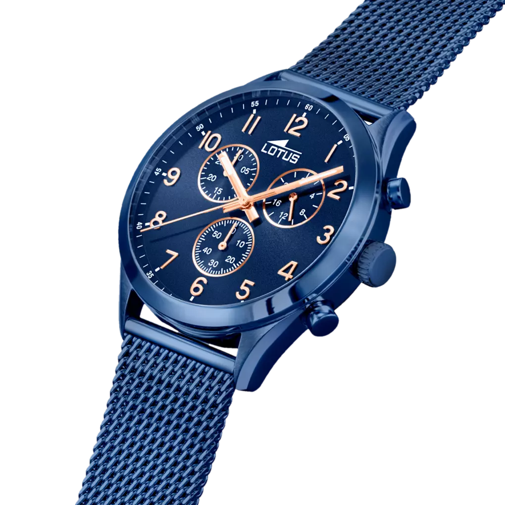 Lotus Minimalist orologio 43mm uomo azzurro bracciale in acciaio 18638/1