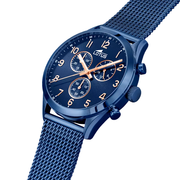 Lotus Minimalist orologio 43mm uomo azzurro bracciale in acciaio 18638/1