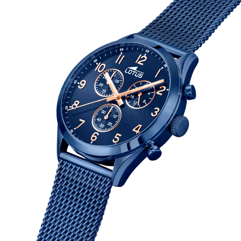 Lotus Minimalist orologio 43mm uomo azzurro bracciale in acciaio 18638/1