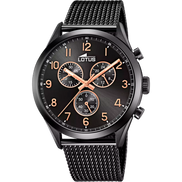 Lotus Minimalist orologio 43mm uomo nero bracciale in acciaio 18639/1