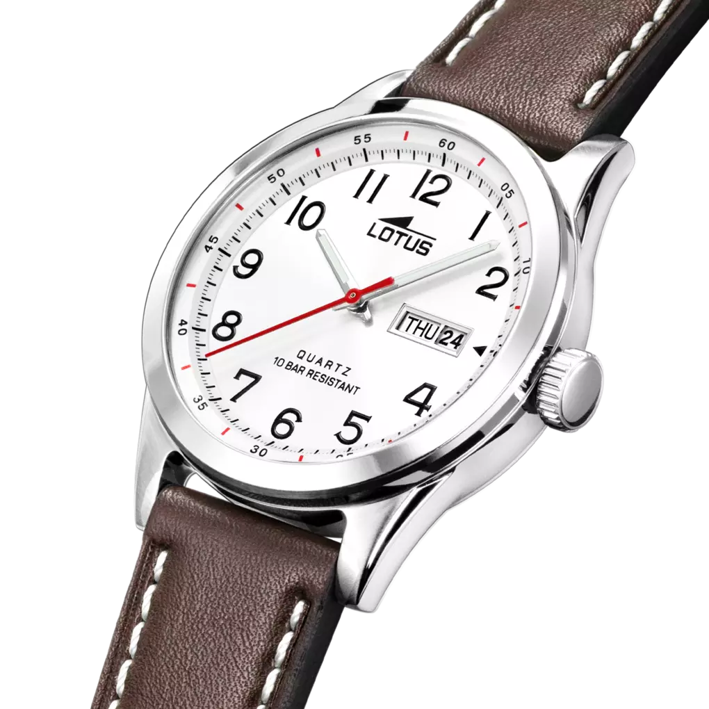 LOTUS - OROLOGIO  CLASSIC STEEL 18671/1 BLANCO, CINTURINO IN PELLE