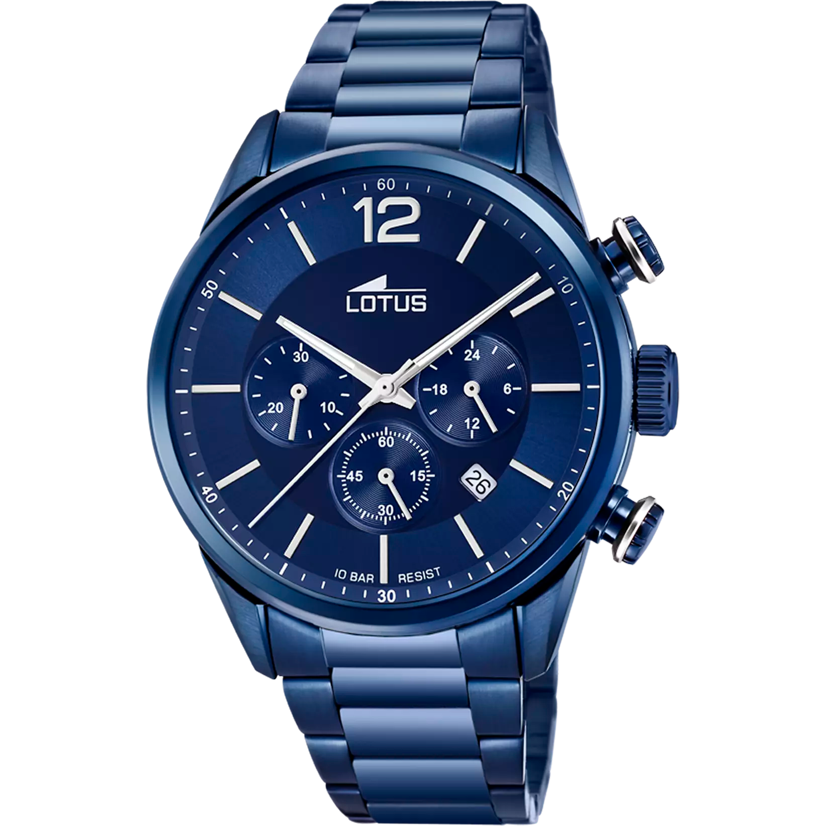 OROLOGIO LOTUS CHRONO 18680/1 AZZURO BRACCIALE IN ACIAIO, UOMO