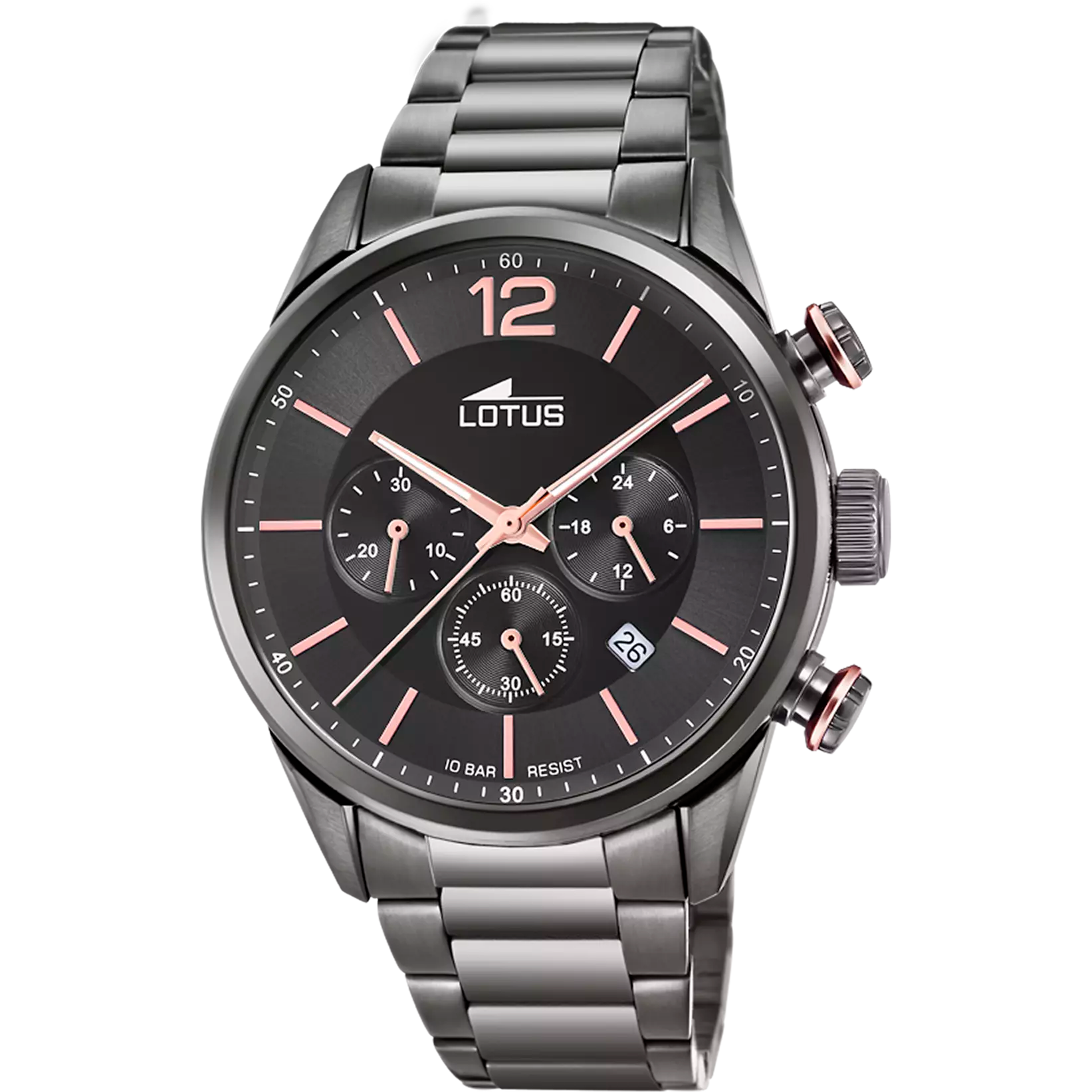 OROLOGIO LOTUS CHRONO 18686/2 NERO BRACCIALE IN ACIAIO, UOMO