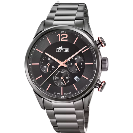 OROLOGIO LOTUS CHRONO 18686/2 NERO BRACCIALE IN ACIAIO, UOMO