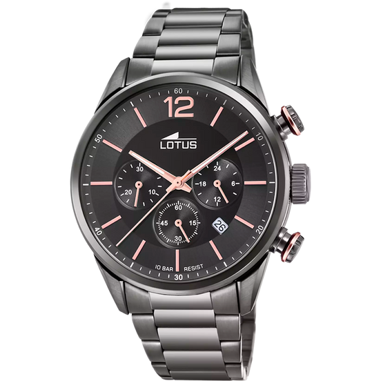 OROLOGIO LOTUS CHRONO 18686/2 NERO BRACCIALE IN ACIAIO, UOMO