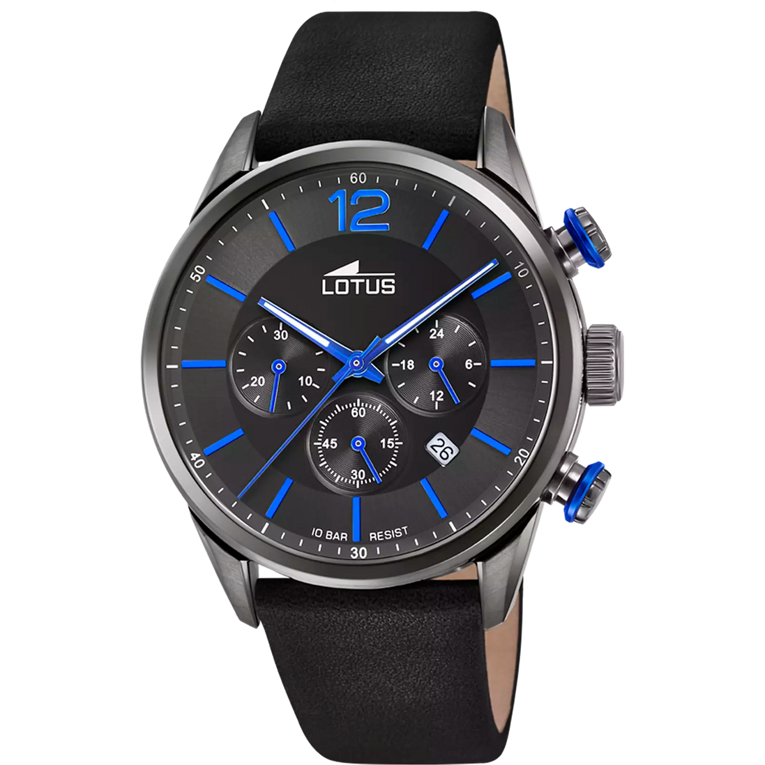 Lotus Men's Black Chrono orologio 43mm uomo 18687/3